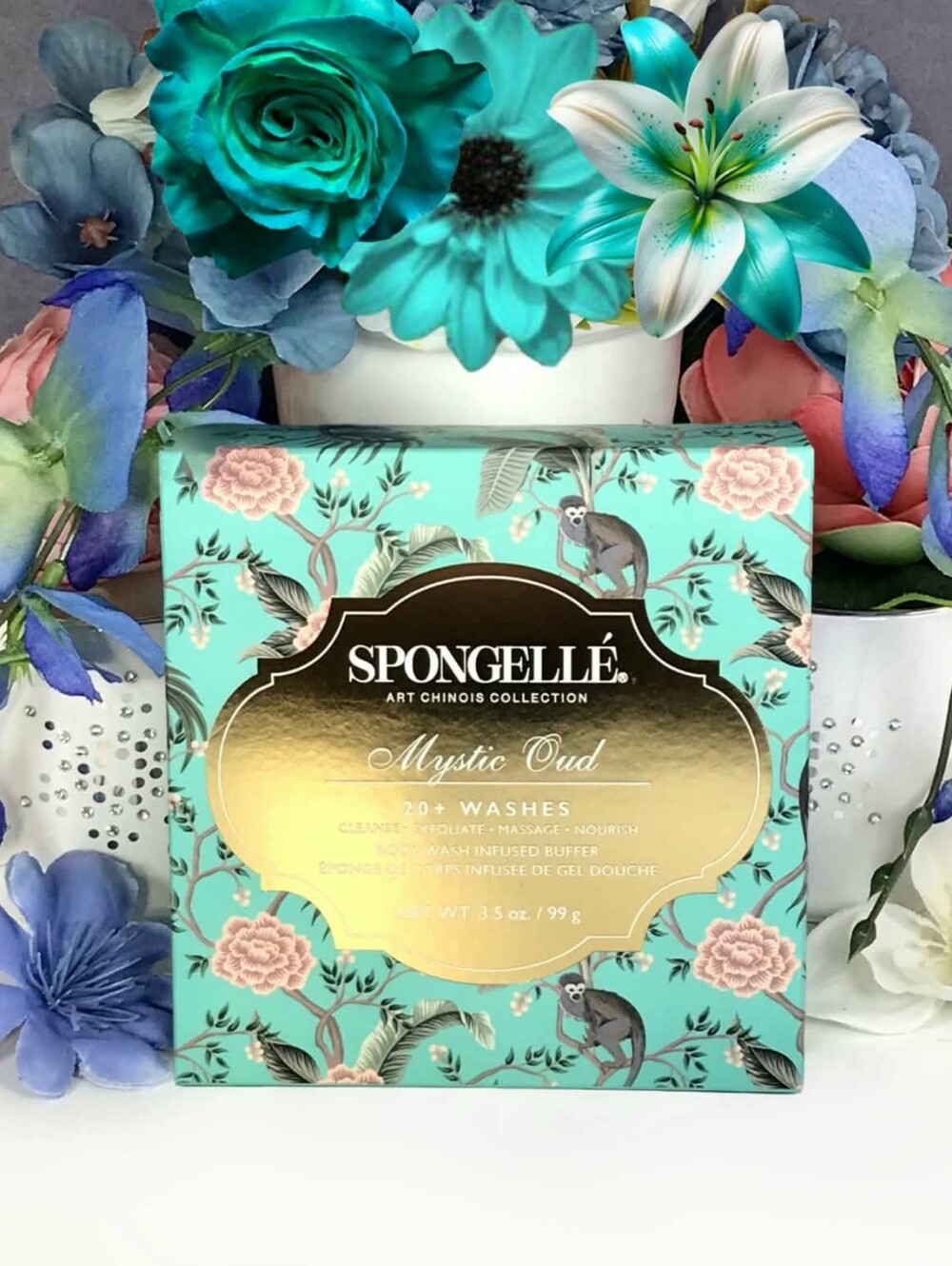 Spongelle Mystic Oud Flower Sponge - Art Chinos - bergamot carnation & oud *BNIB